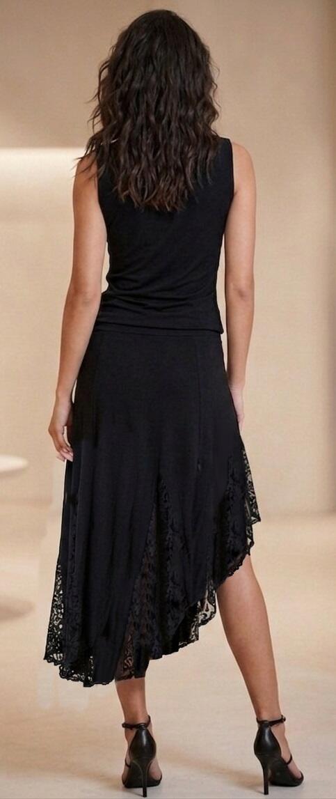 SLEEPER JERSEY SKIRT WITH LACE INSERTS 2-0022