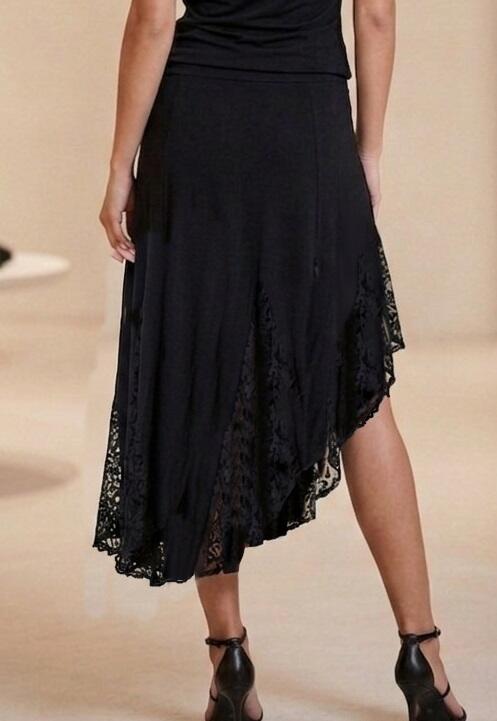 SLEEPER JERSEY SKIRT WITH LACE INSERTS 2-0022
