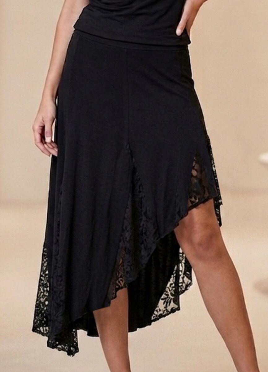 SLEEPER JERSEY SKIRT WITH LACE INSERTS 2-0022