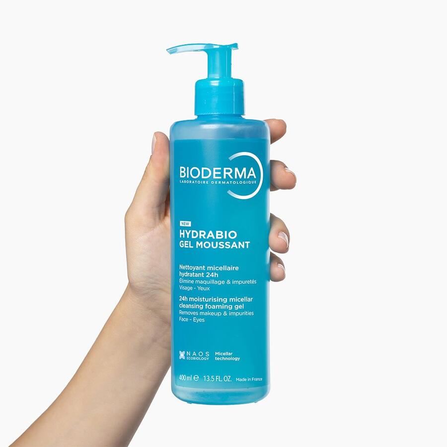 BIODERMA Hydrabio GEL MOUSSANT - Gel detergente 3 in 1 con tecnologia micellare  400 ml