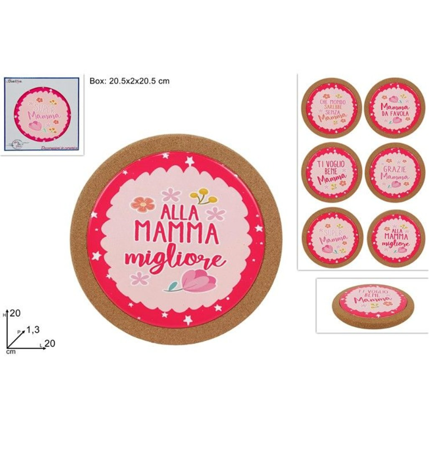 SOTTOPENTOLA CERAMICA CON SUGHERO TONDO 
 [Conf.da 12 pezzi]