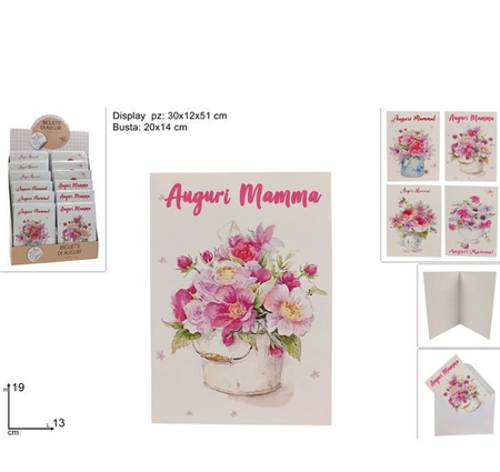 BIGLIETTO PER LA FESTA DELLA MAMMA CON BUSTA
 [Conf.da 36 pezzi]