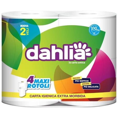DAHLIA CARTA IGIENICA 4 ROTOLI 2 VELI (Confezione da 40 pezzi) 