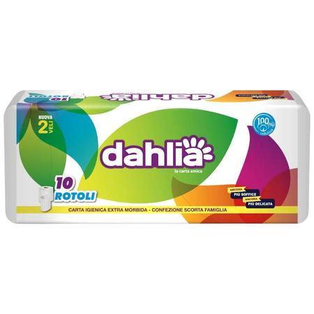 DAHLIA CARTA IGIENICA 10 ROTOLI 2 VELI (Confezione da 24 pezzi) 