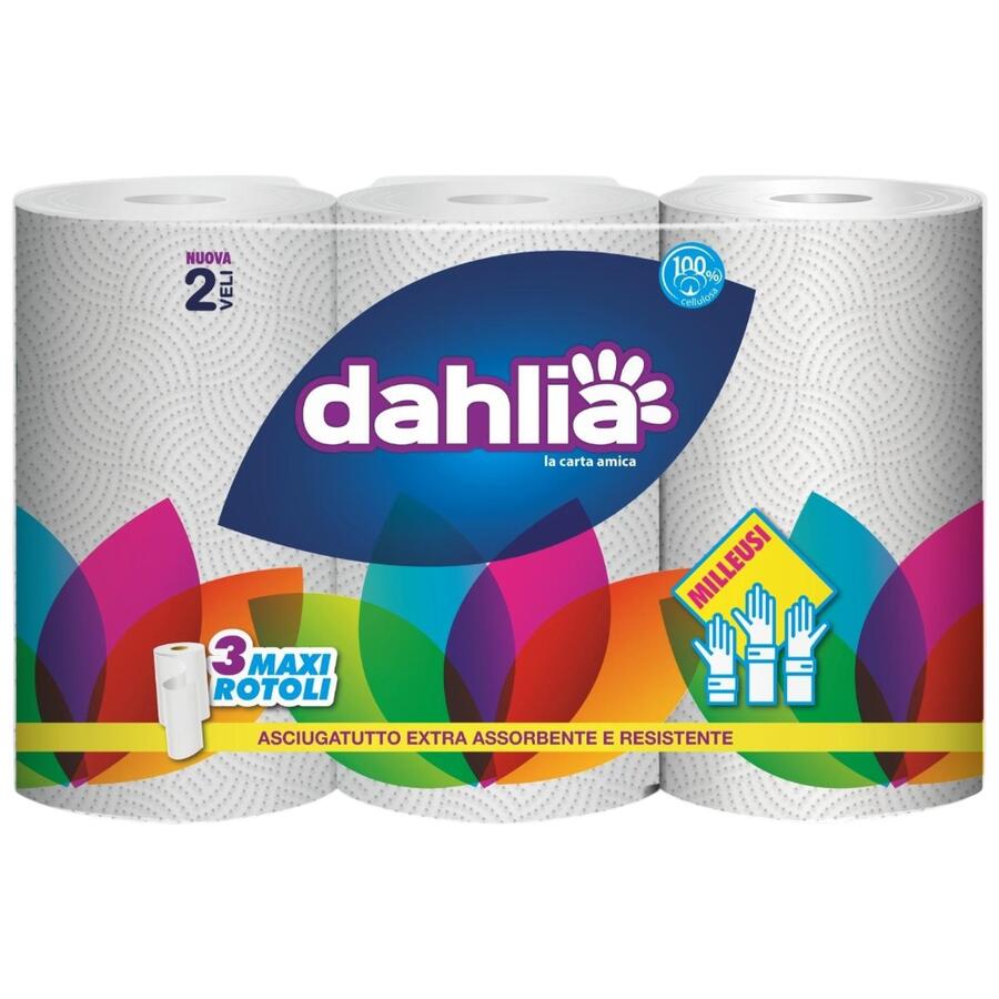 DAHLIA ASCIUGATUTTO 3 ROTOLI 2 VELI (Confezione da 20 pezzi) 
