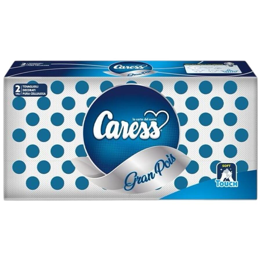 CARESS TOVAGLIOLI GRAN POIS 2 VELI BLU (Confezione da 15 pezzi) 
