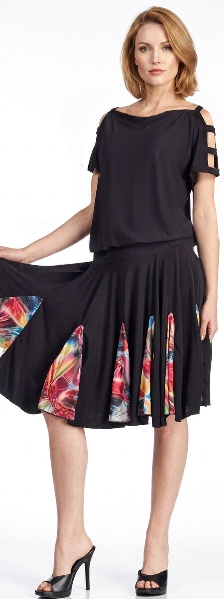 DRESS FOR DANCE A WHEEL WITH INSERTS LYCRA ORANGE 4-0036C