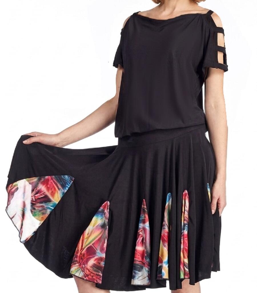 DRESS FOR DANCE A WHEEL WITH INSERTS LYCRA ORANGE 4-0036C