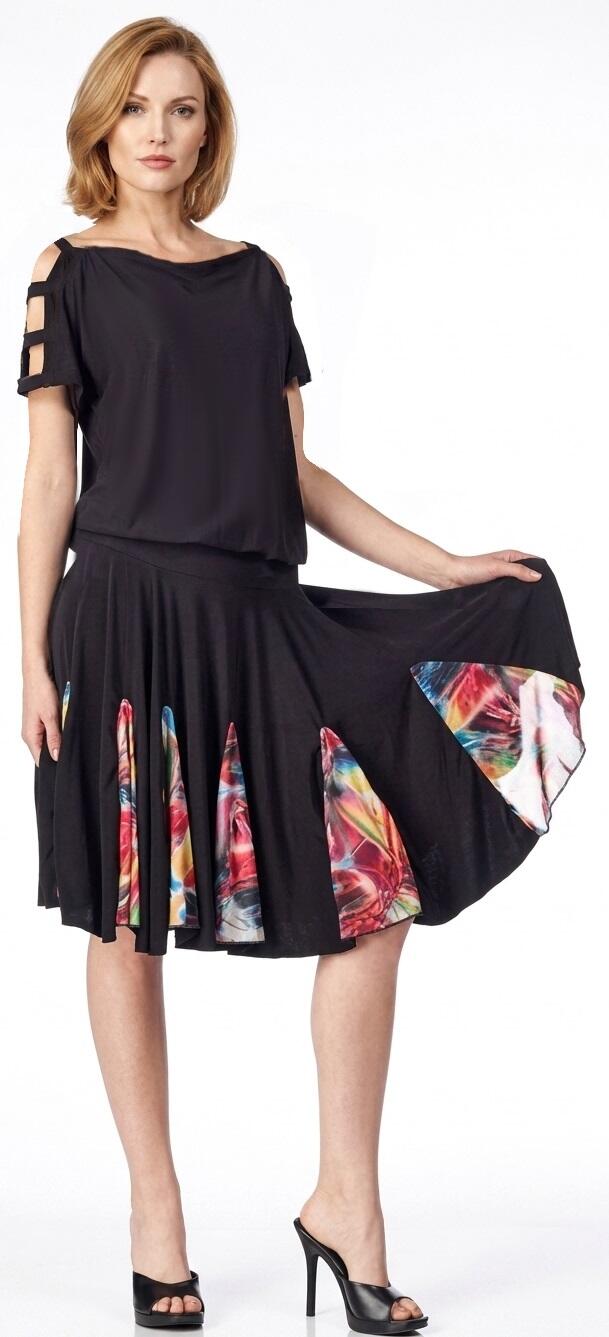 DRESS FOR DANCE A WHEEL WITH INSERTS LYCRA ORANGE 4-0036C