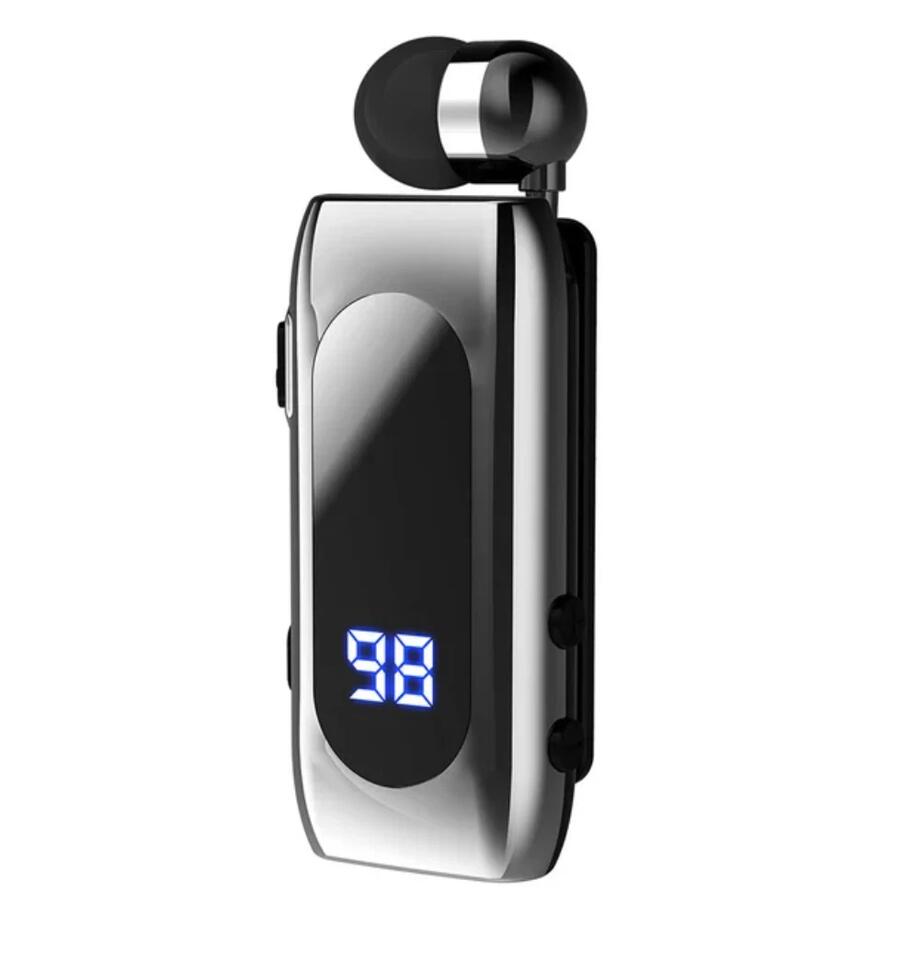 AURICOLARE BLUETOOTH VIBRAZIONE RETRATTILE CUFFIA WIRELESS CLIP iOS ANDROID K55