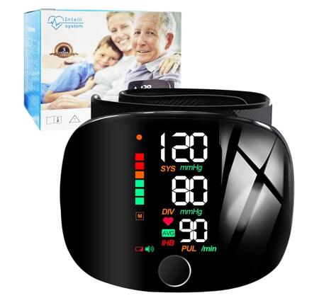 Misuratore Pressione da Polso Sanguigna Sfigmomanometro LCD Indicatore di IHB