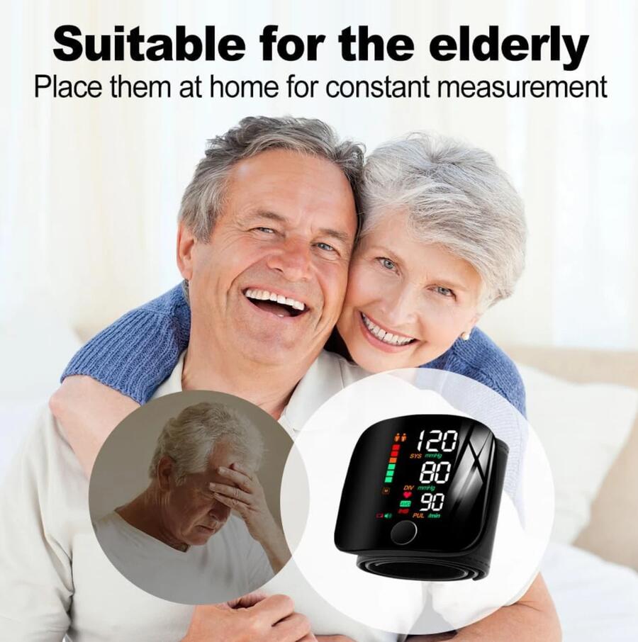 Misuratore Pressione da Polso Sanguigna Sfigmomanometro LCD Indicatore di IHB