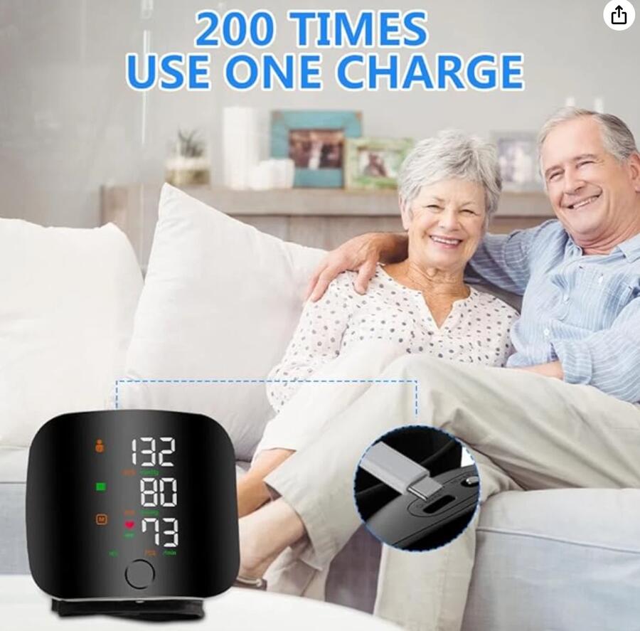 Misuratore Pressione da Polso Sanguigna Sfigmomanometro LCD Indicatore di IHB