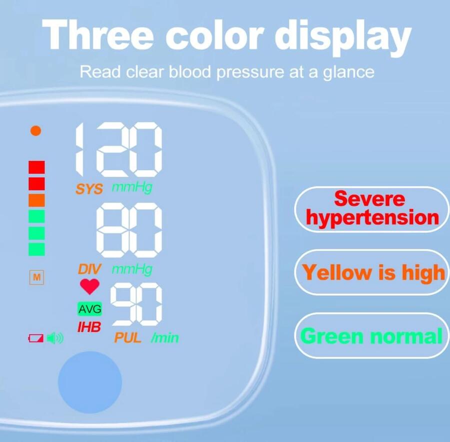 Misuratore Pressione da Polso Sanguigna Sfigmomanometro LCD Indicatore di IHB