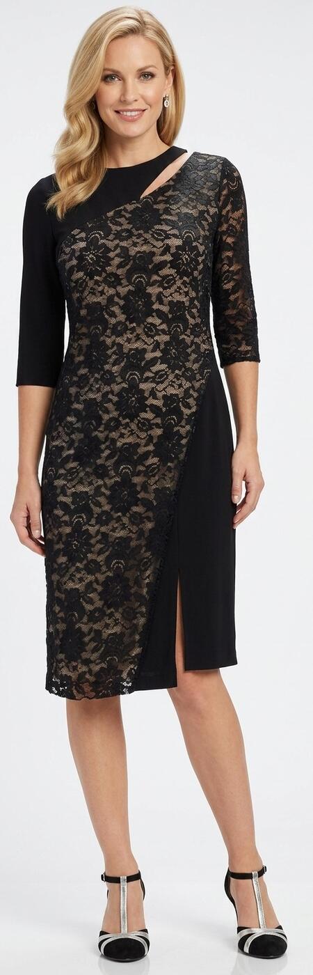 TANGO AND DANCE DRESS WITH LACE FRONT LINED IN VARIOUS COLORS 4-0131