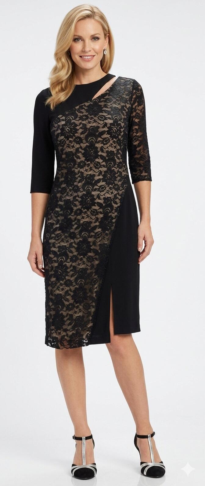 ABITO DA TANGO E DA BALLO CON FRONTALE IN PIZZO FODERATO IN VARI COLORI 4-0131