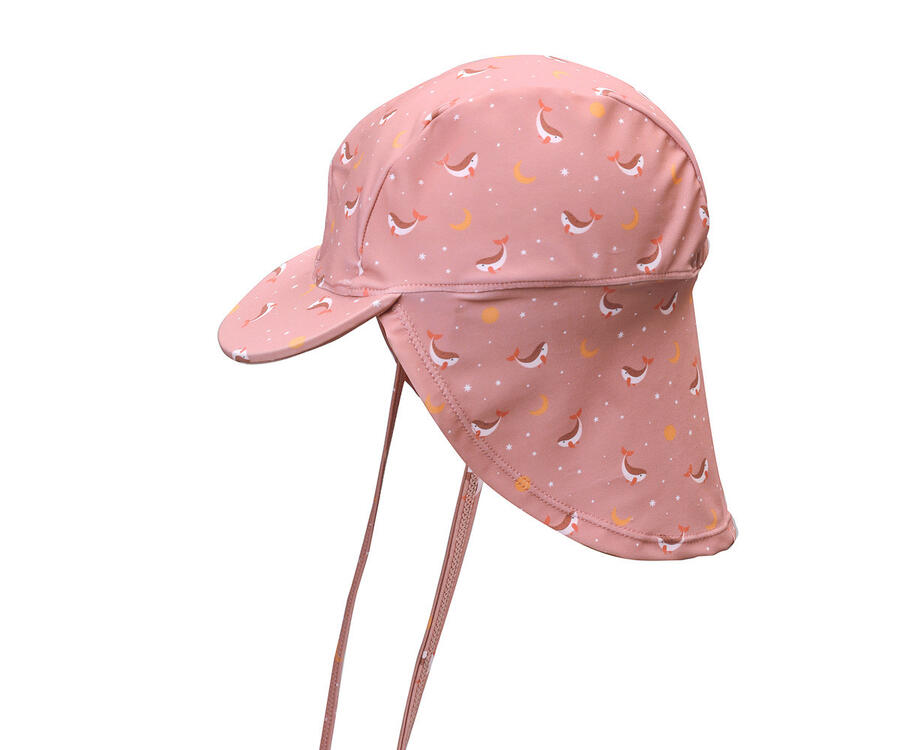 Cappello da Spiaggia Bebè – Protezione UV50+ con Visiera e Patellina - Pink Whale