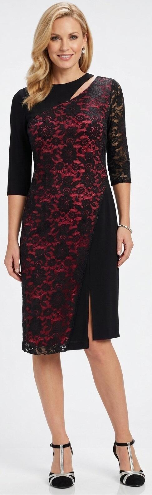 ABITO DA TANGO E DA BALLO CON FRONTALE IN PIZZO FODERATO IN VARI COLORI 4-0131