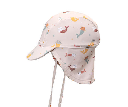 Cappello da Spiaggia Bebè – Protezione UV50+ con Visiera e Patellina - Mermaid Cats