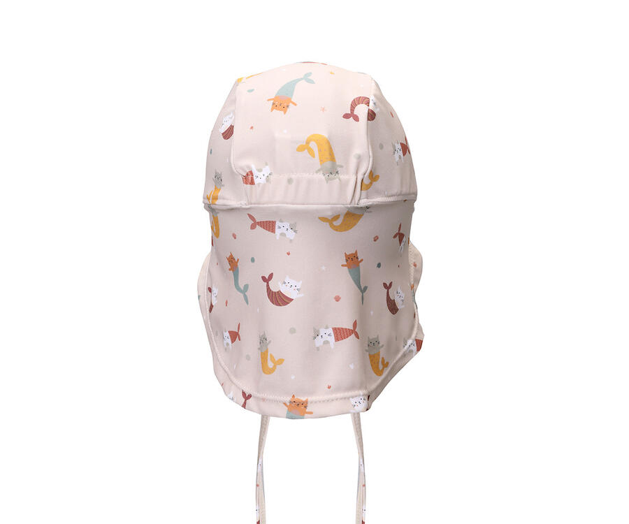 Cappello da Spiaggia Bebè – Protezione UV50+ con Visiera e Patellina - Mermaid Cats