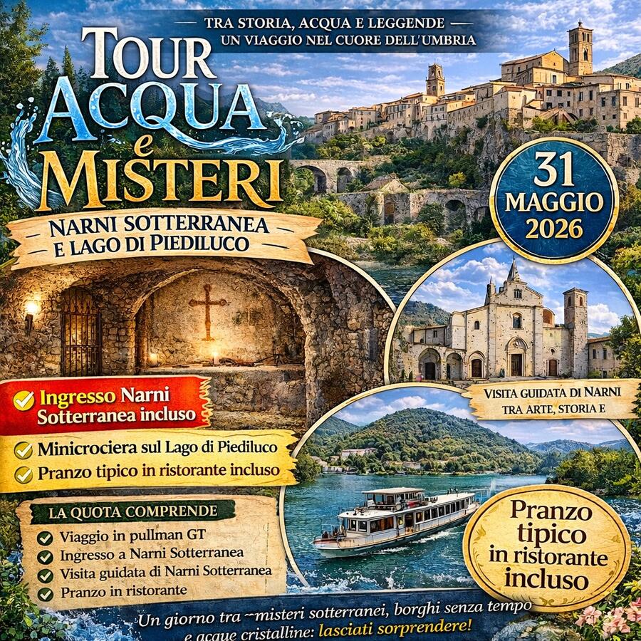 31 MAGGIO 2026 NARNI SOTTERREANEA E LAGO DI PIEDILUCO