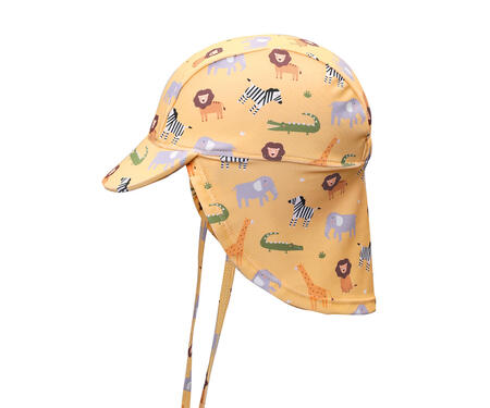 Cappello da Spiaggia Bebè – Protezione UV50+ con Visiera e Patellina - Wild Animals