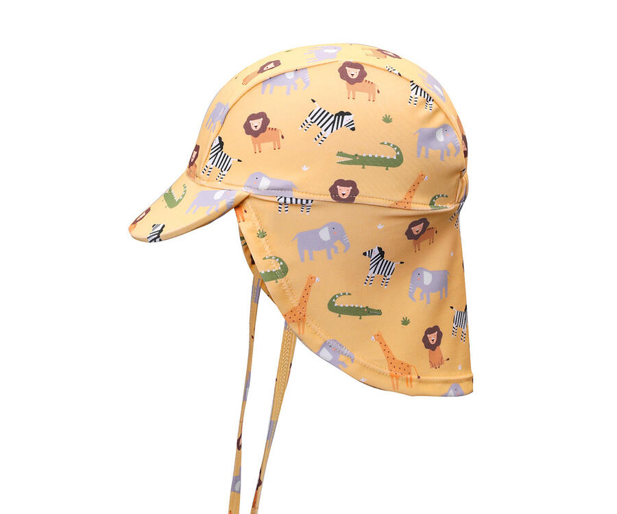 Cappello da Spiaggia Bebè – Protezione UV50+ con Visiera e Patellina - Wild Animals