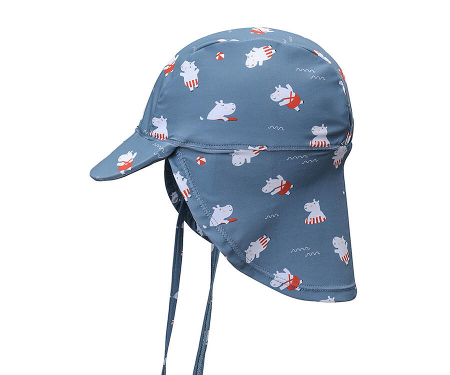 Cappello da Spiaggia Bebè – Protezione UV50+ con Visiera e Patellina - Hippos