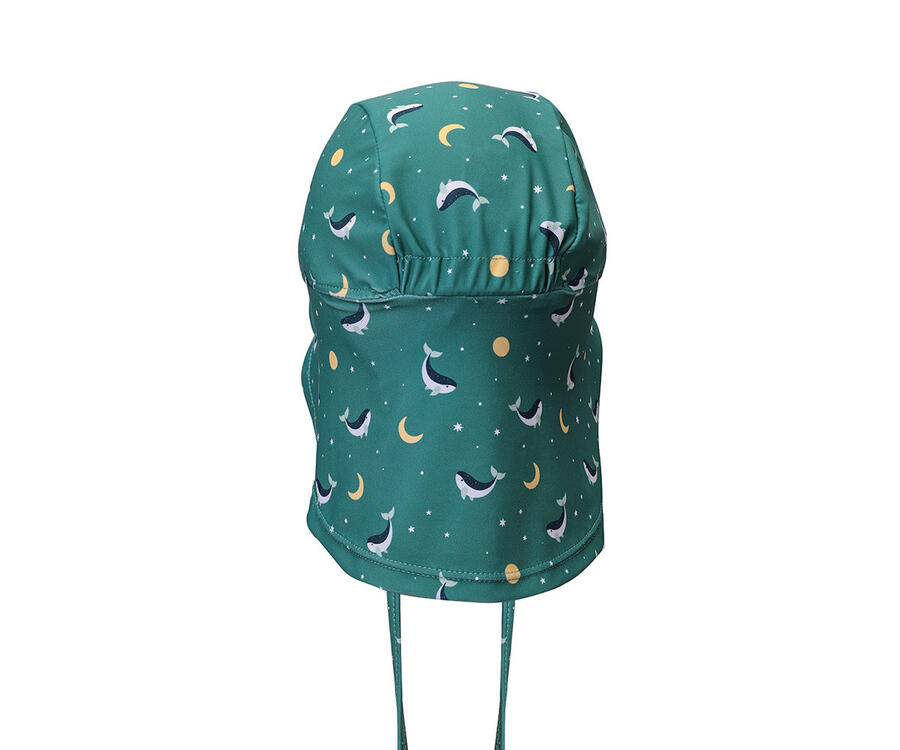 Cappello da Spiaggia Bebè – Protezione UV50+ con Visiera e Patellina - Teal Whale