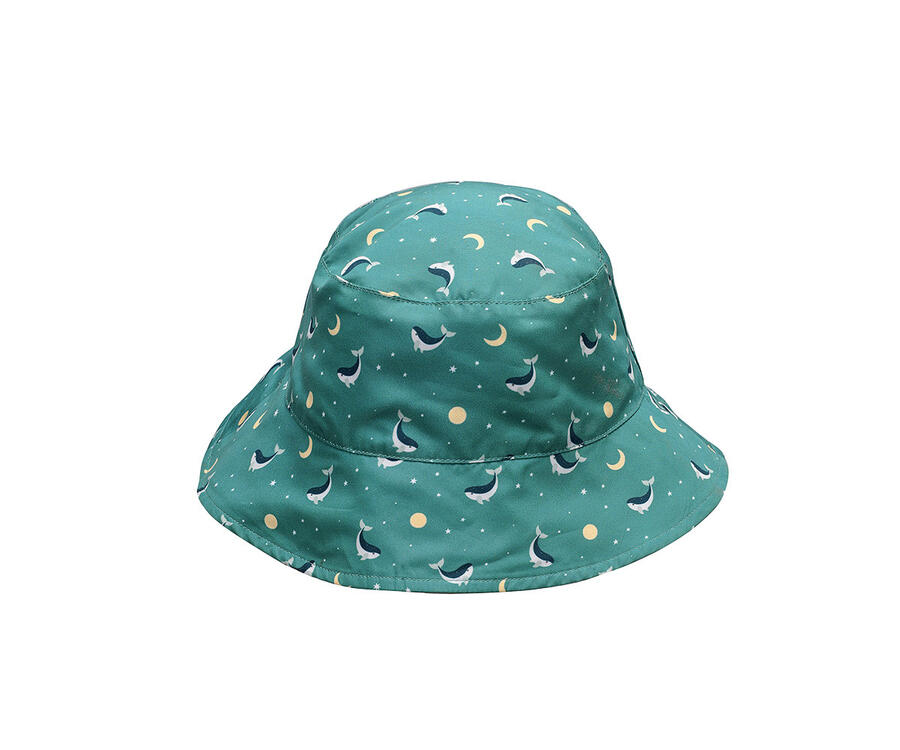Cappellino Reversibile Bebè – Protezione Solare UPF+30 - Teal Whale