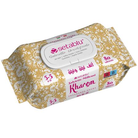 SETABLU SALVIETTINE IMBEVUTE ARABE 80 PEZZI KHAREM (Confezione da 24 pezzi)
