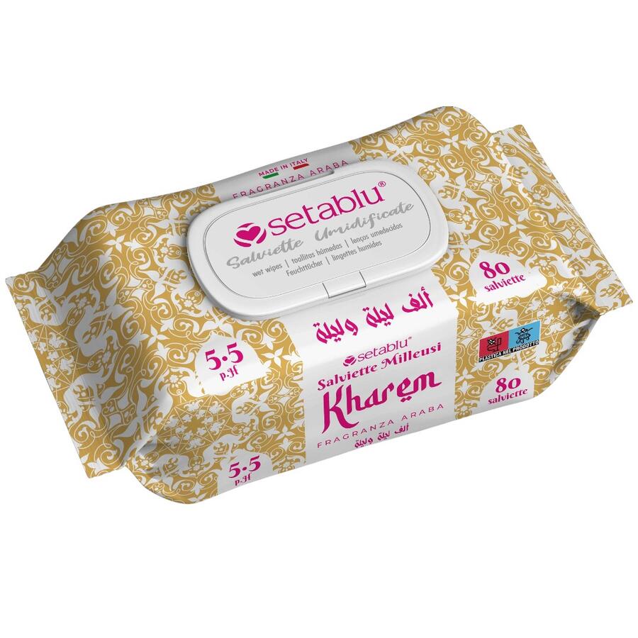 SETABLU SALVIETTINE IMBEVUTE ARABE 80 PEZZI KHAREM (Confezione da 24 pezzi)