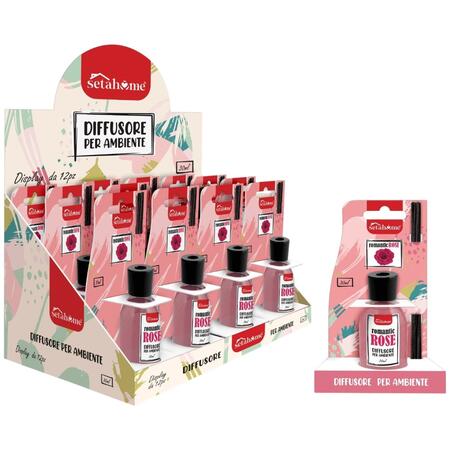 SETABLU DIFFUSORE AMBIENTE 30 ML CON DISPLAY ROSE (Confezione da 12 pezzi) 