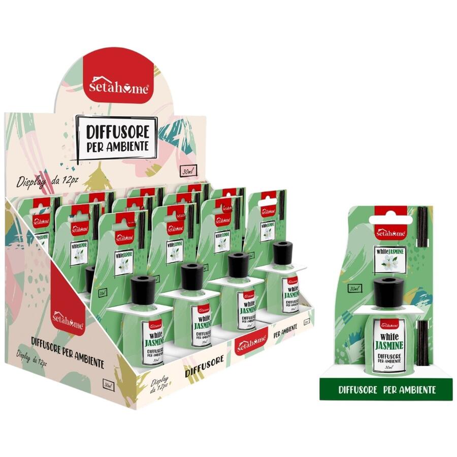 SETABLU DIFFUSORE AMBIENTE 30 ML CON DISPLAY JASMINE (Confezione da 12 pezzi) 