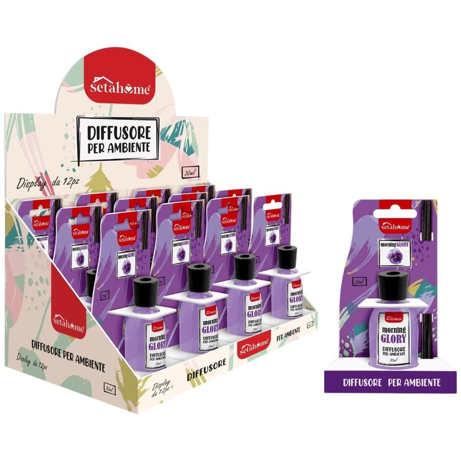 SETABLU DIFFUSORE AMBIENTE 30 ML CON DISPLAY GLORY (Confezione da 12 pezzi) 