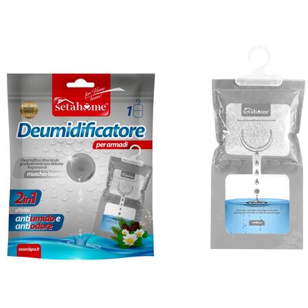 SETABLU DEUMIDIFICATORE CON APPENDINO 500 ML MUSCHIO BIANCO (Confezione da 12 pezzi) 