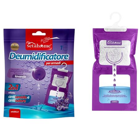SETABLU DEUMIDIFICATORE CON APPENDINO 500 ML LAVANDA (Confezione da 12 pezzi) 