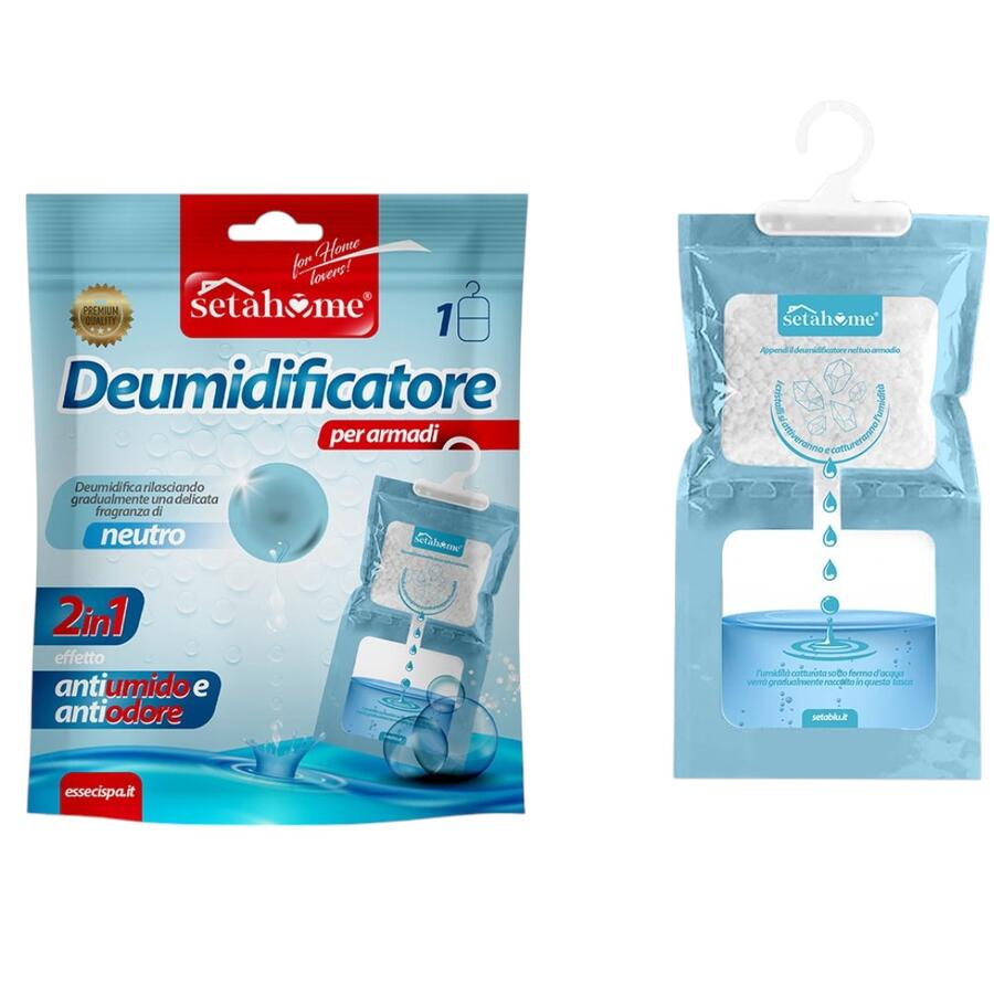 SETABLU DEUMIDIFICATORE CON APPENDINO 500 ML NEUTRO (Confezione da 12 pezzi) 