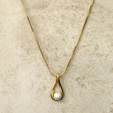 Collana Aimi in acciaio inossidabile con effetto perla GOLD