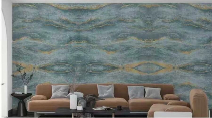 PANNELLO ADESIVO EFFETTO MARMO VERDE ACQUA ORO 120 X 300 cm PVC DECORAZIONE NEW