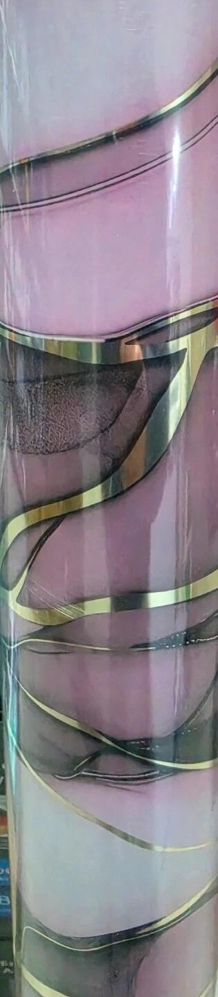 PANNELLO ADESIVO EFFETTO MARMO FUCSIA E ORO 120 X 300 cm PVC DECORAZIONE NEW