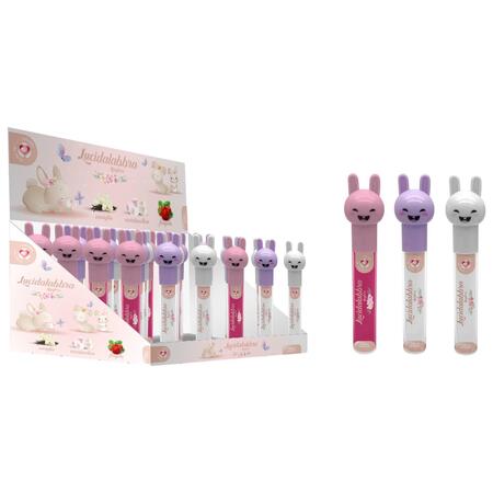 SETABLU LIPGLOSS CONIGLIETTI VANIGLIA,FRAGOLA E MARSHMALLOW (Confezione da 24 pezzi) 