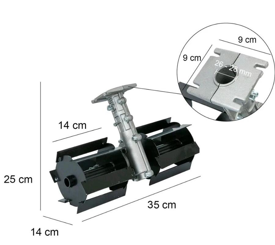 GRUPPO ZAPPETTA PER DECESPUGLIATORE UNIVERSALE 9 DENTI Ø26 mm SLIM MOTOZAPPA