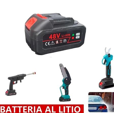BATTERIA DI RICAMBIO 48V PER MINI SEGA ELETTRICA CESOIA MOTOSEGA IDROPULITRICE 