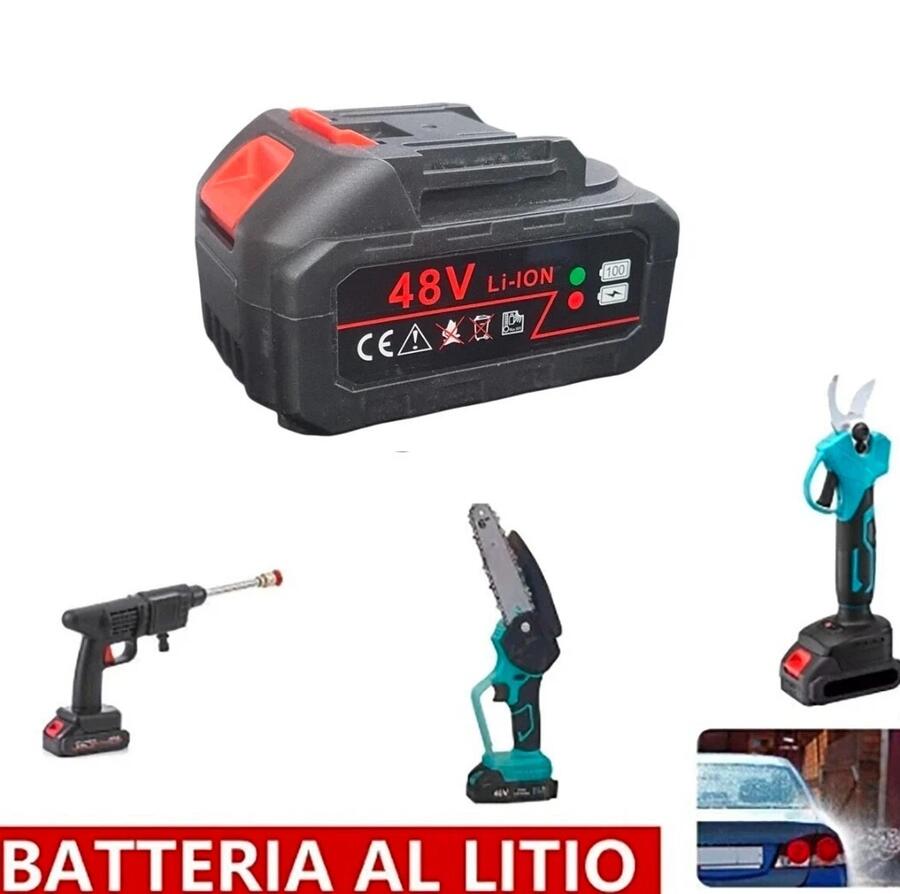 BATTERIA DI RICAMBIO 48V PER MINI SEGA ELETTRICA CESOIA MOTOSEGA IDROPULITRICE 