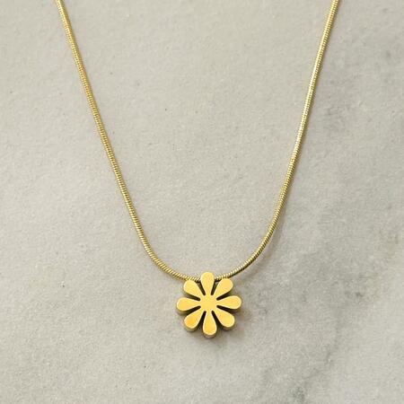 Collana con margherita floreale in acciaio inossidabile GOLD