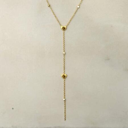 Collana lunga in acciaio inox con dettagli a cuore