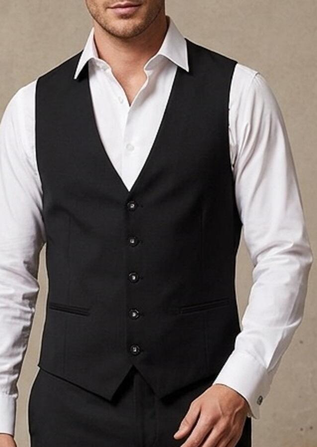 8-0009 DANCE VEST REGULAR STRAIGHT FIT 5 BUTTONS WITH CENTRAL STRASS AND WITH 2 POCKETS