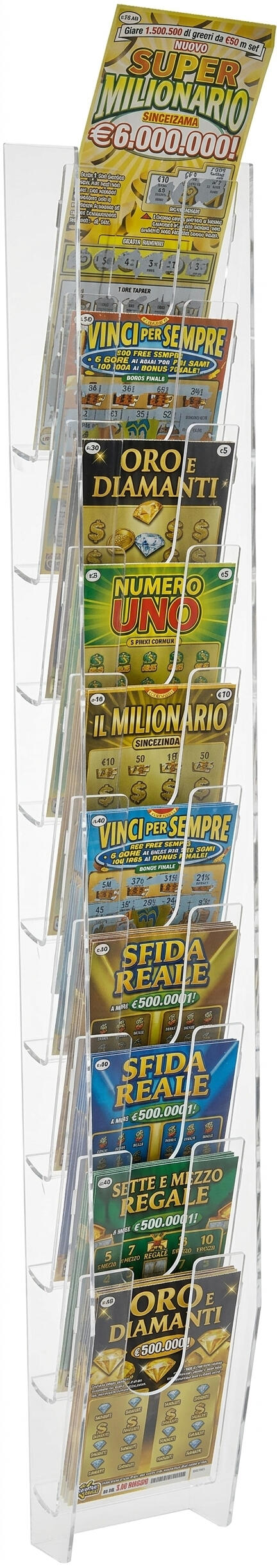 Copia di Copia di Présentoir mural à 32 compartiments pour tickets de loterie, SuperEnalotto et jeux à gratter