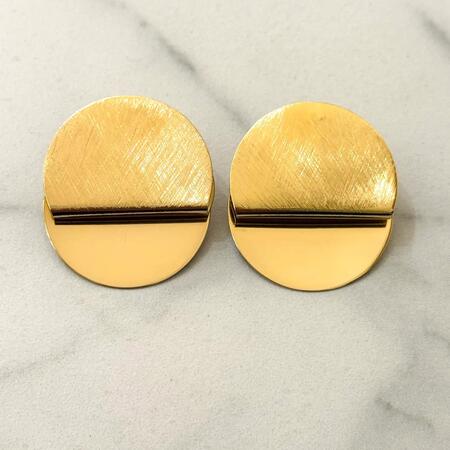 Orecchini a Perno in Oro Spazzolato Luna Placcato oro 14K GOLD